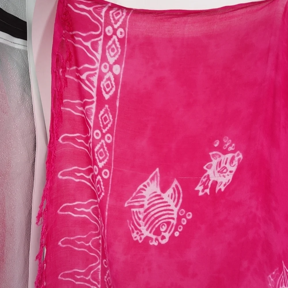 IG SPORT TROPICAL FISH PINK SARONG - Picture 2 of 6